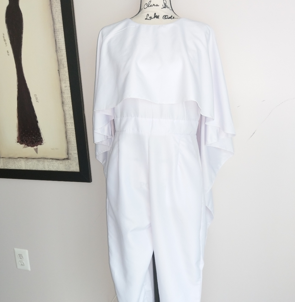Orderplus Jumpsuit Ruffled‎ with Deep Plunged Back